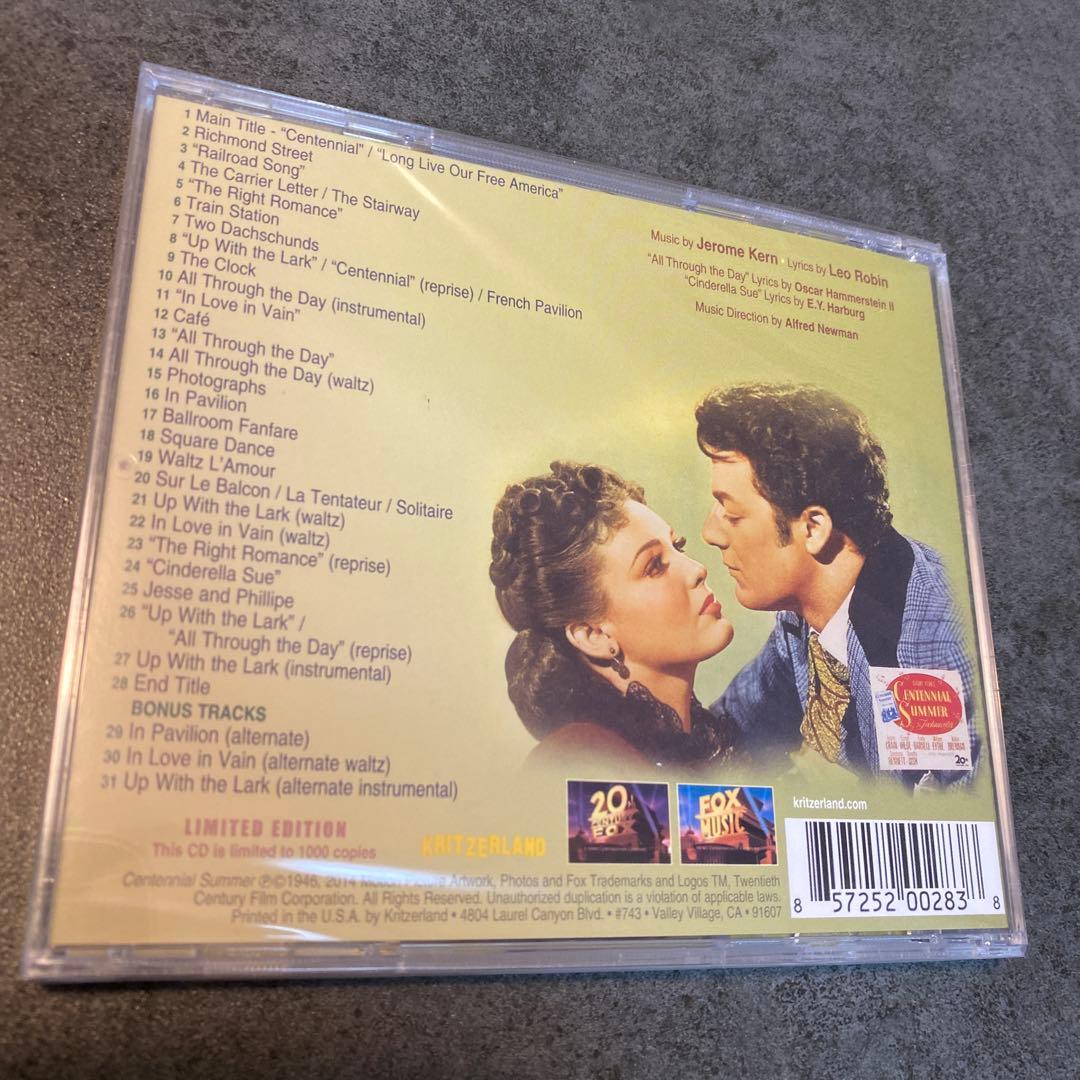 オリジナルサウンドトラックCD「センテニアル・サマー(日本未公開)」1000限定