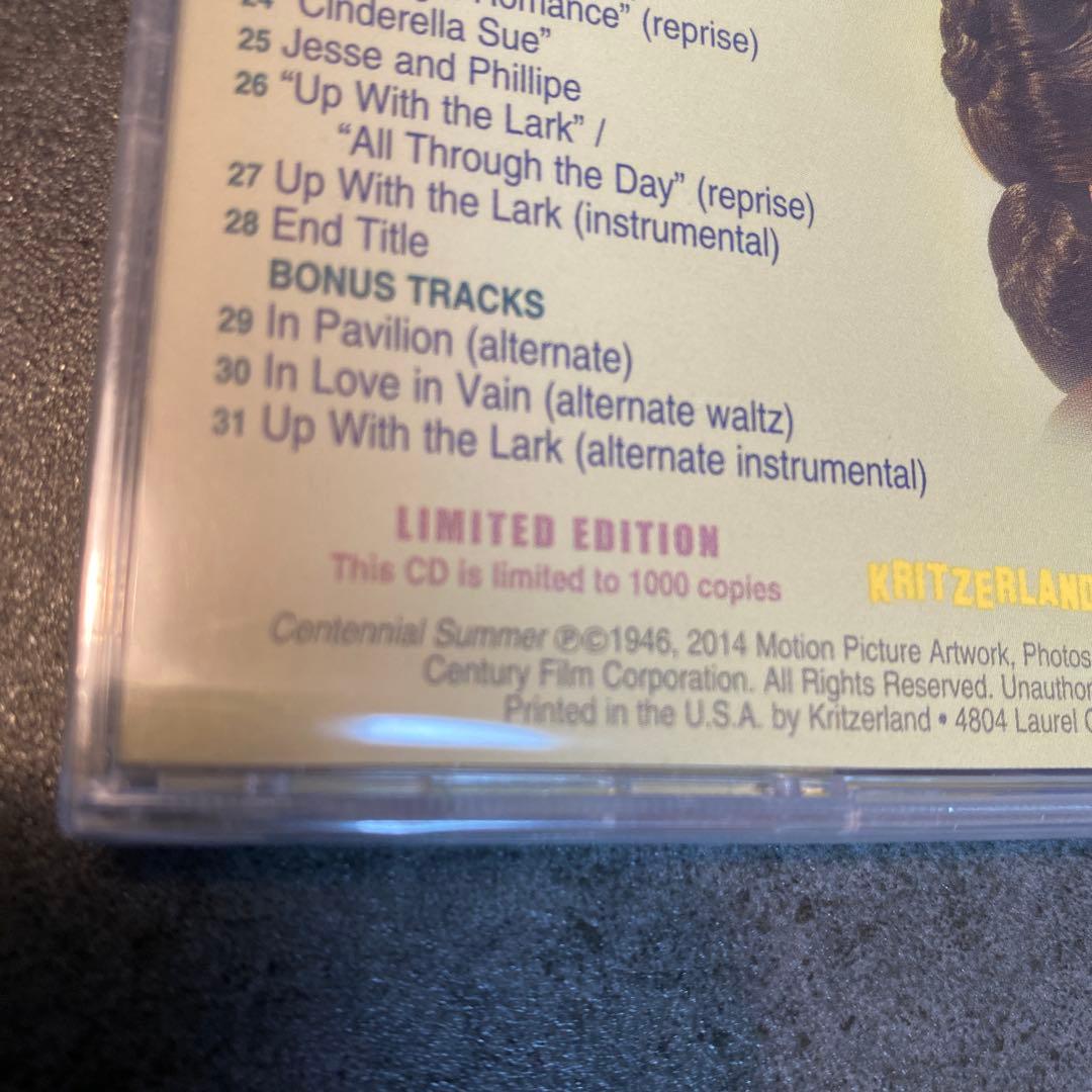 オリジナルサウンドトラックCD「センテニアル・サマー(日本未公開)」1000限定