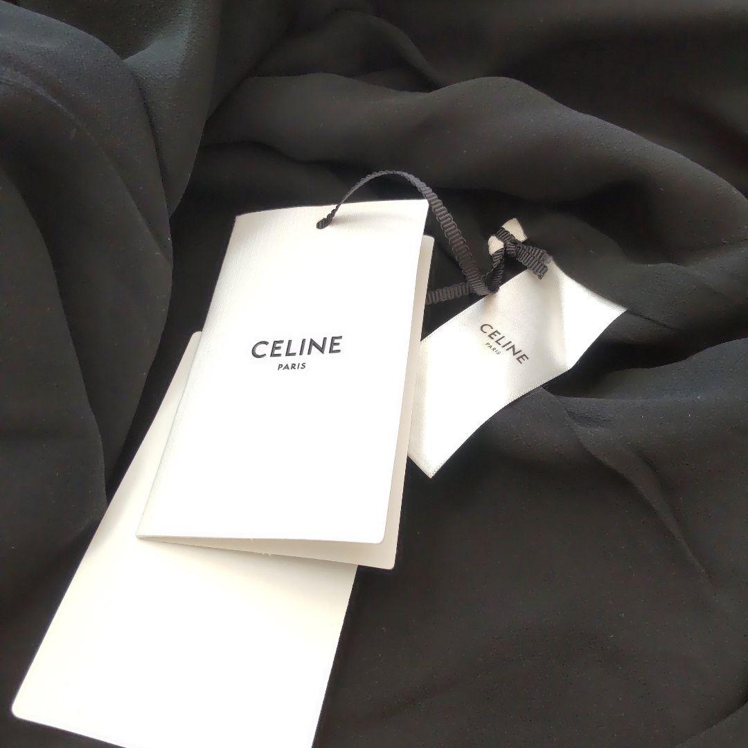 未使用級 23SS セリーヌ トリオンフ エプロン ワンピース ブラック 36