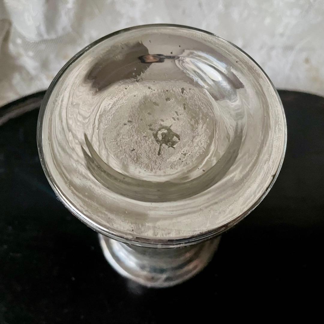 大きなメルキュリーグラス　キャンドルホルダー　フランスアンティークヴィンテージ