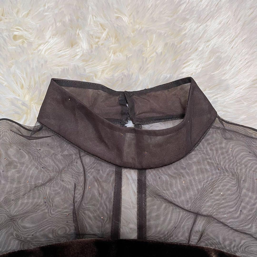 【極美品】SNIDEL シアードッキングベロアドレス　ブラウン サイズ0