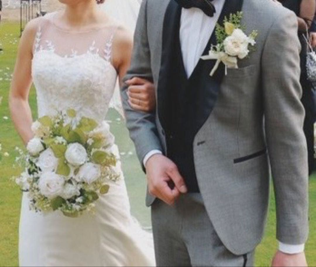 ウェディングブーケ　ガーデンブーケ　ブートニア　アーティフィシャルブーケ　セット