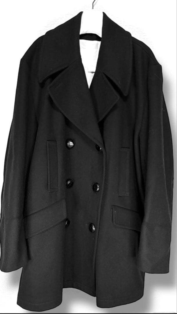 美品/メゾンマルタンマルジェラ//オーバーサイズＰコート/黒