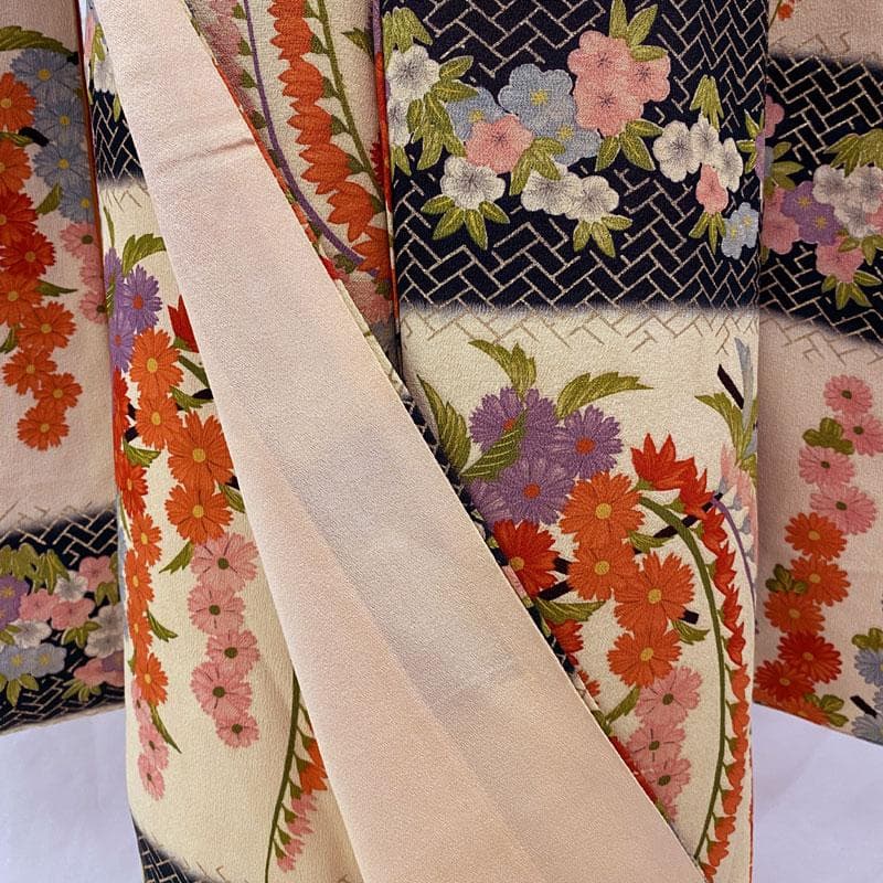 503ag24,帯揚げ帯締めしごき筥迫末広◎アンティーク 着物&袋帯&長襦袢