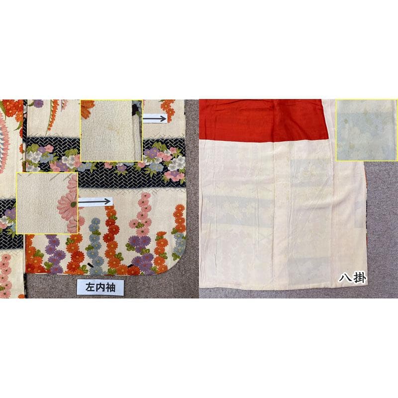 503ag24,帯揚げ帯締めしごき筥迫末広◎アンティーク 着物&袋帯&長襦袢