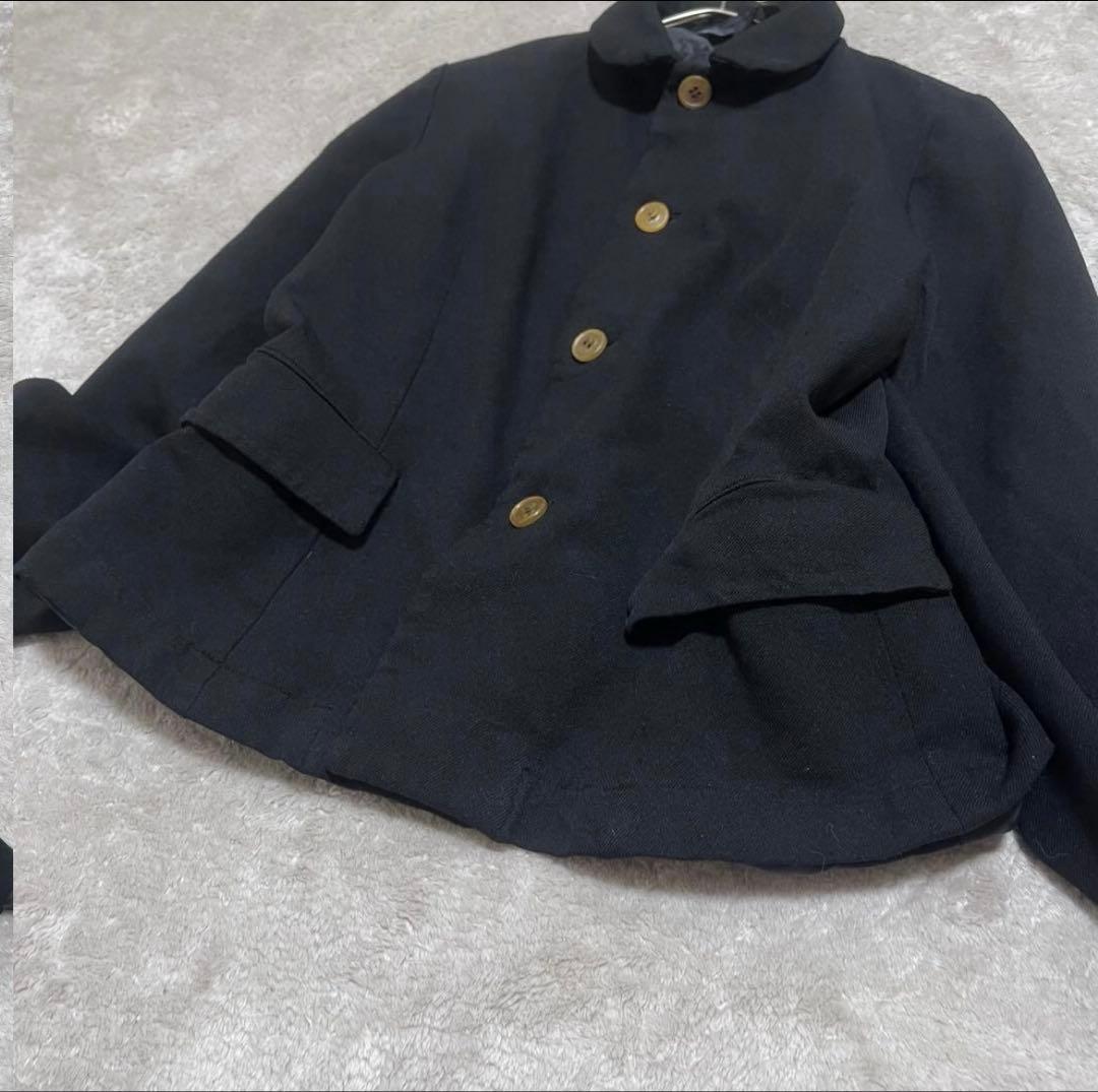 美品　コムデギャルソン　コムコム　丸襟　ポリ縮絨　ジャケット　ポリエステル　L