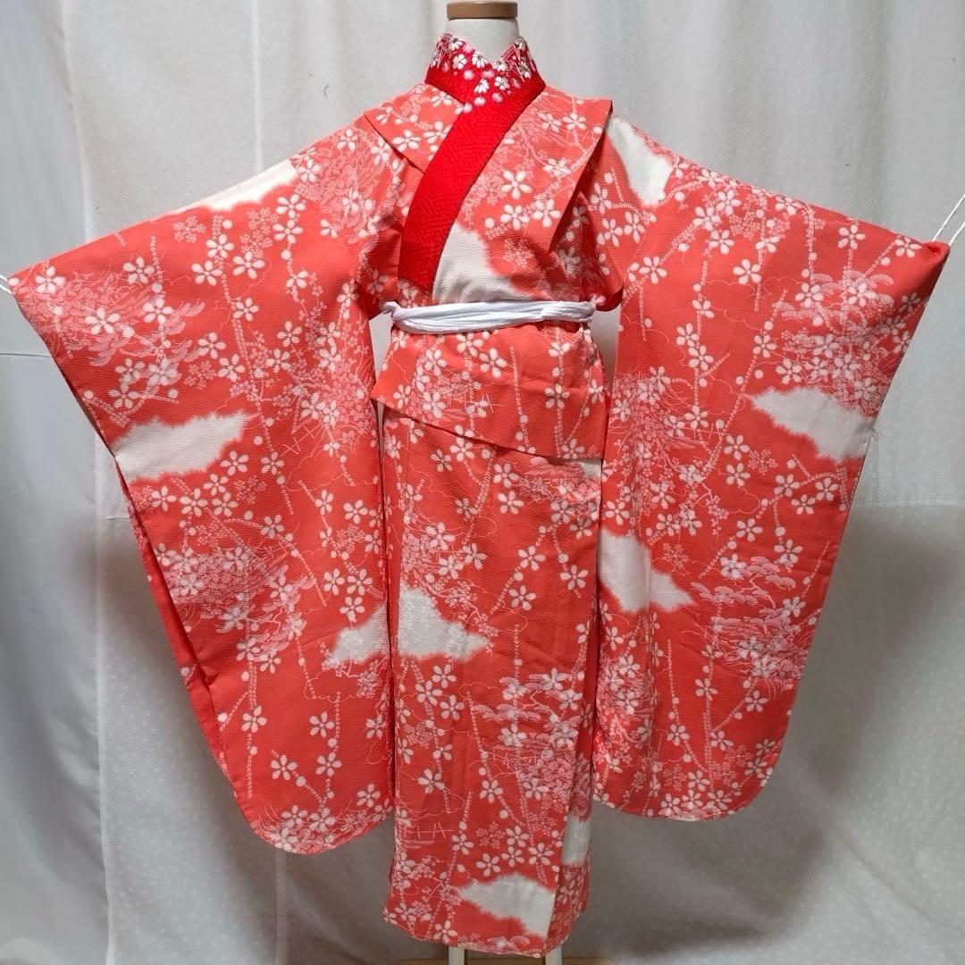七五三　女の子　７歳　正絹着物　長襦袢　袋帯　小物セット　逸品