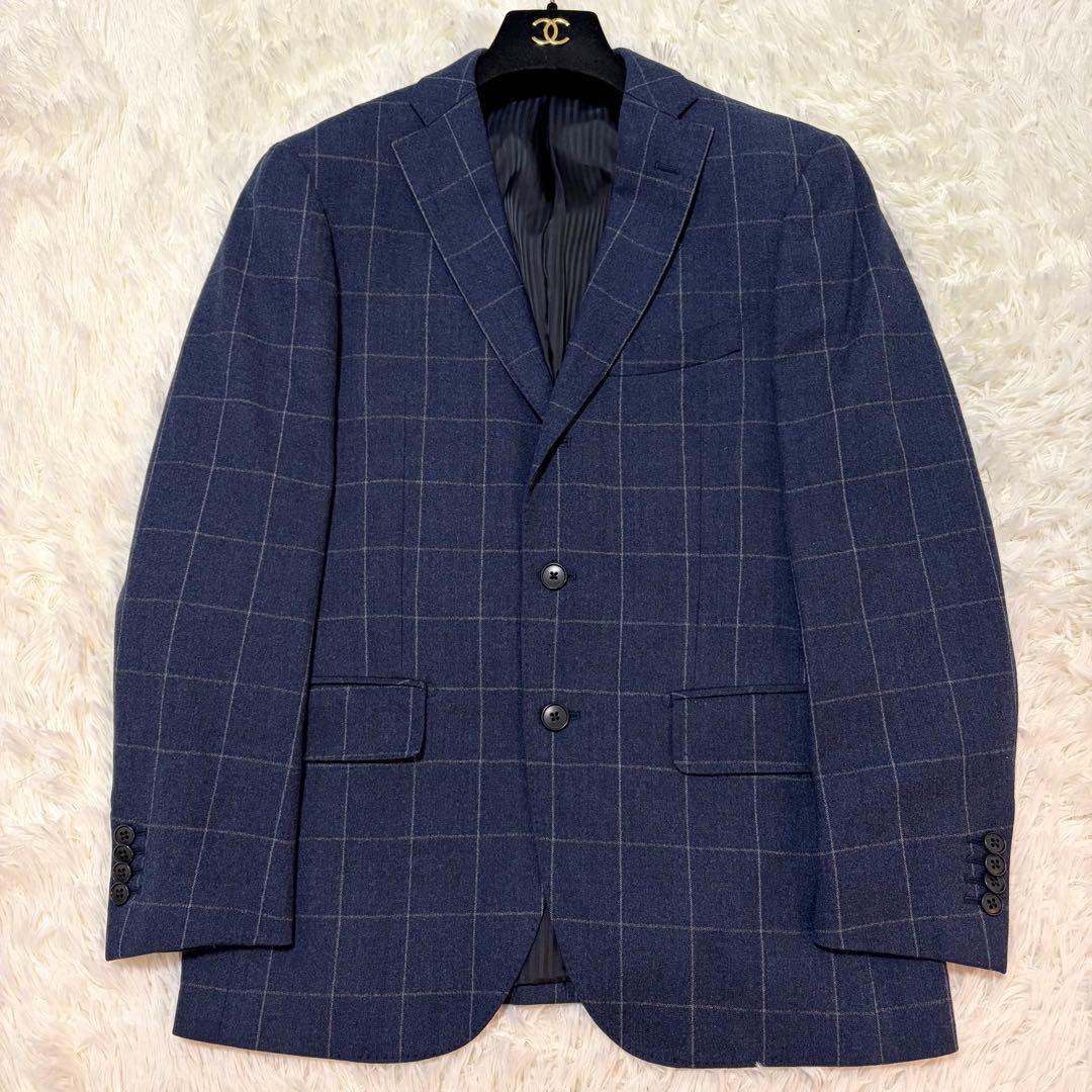 【極美品】タカキュー セットアップ ネイビー 段返り3つボタン ウール100