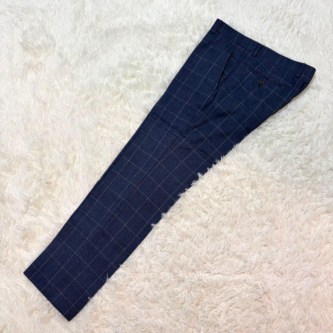 【極美品】タカキュー セットアップ ネイビー 段返り3つボタン ウール100