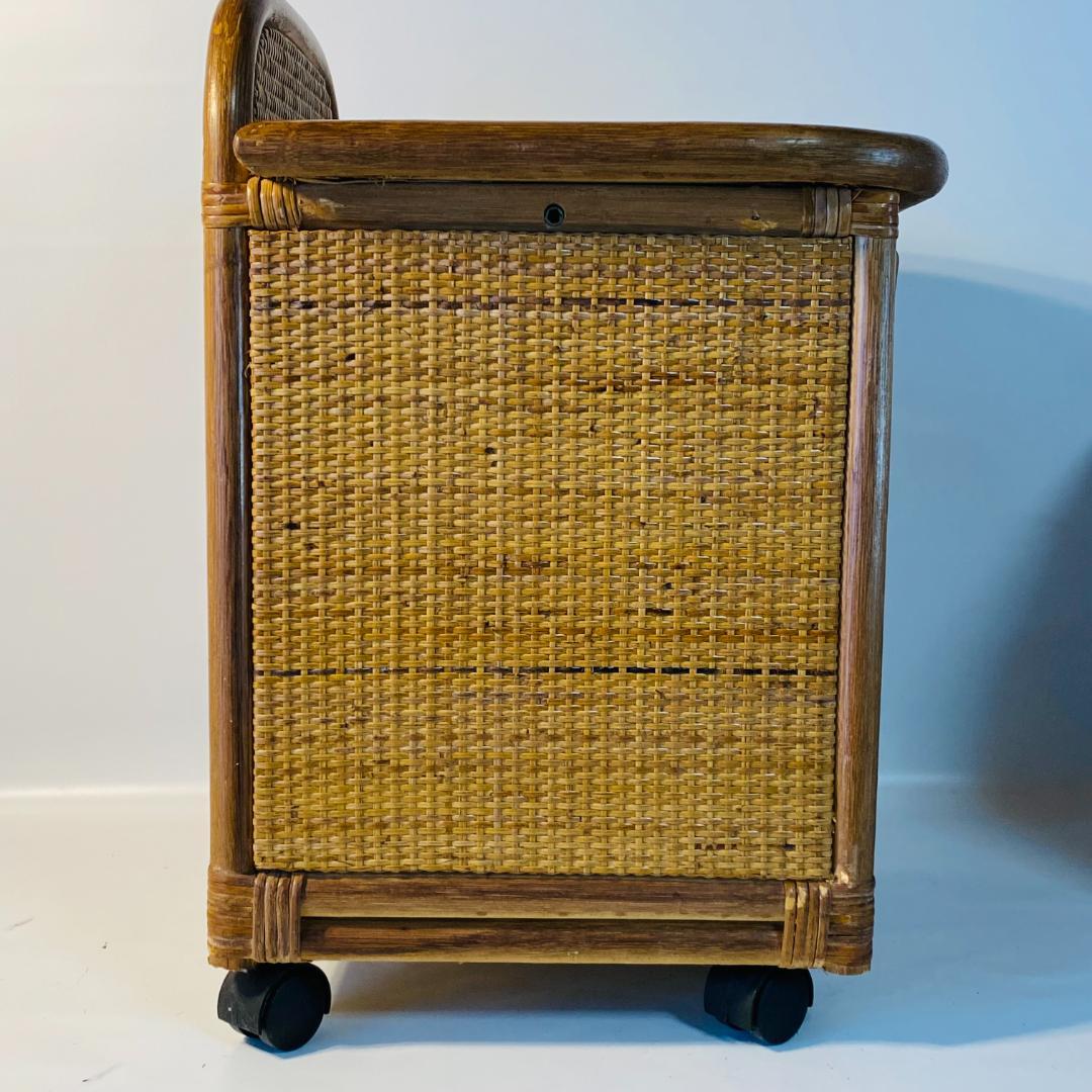 ラタン 籐 棚 チェスト 4段 キャスター付 W44cm D36cm H54cm
