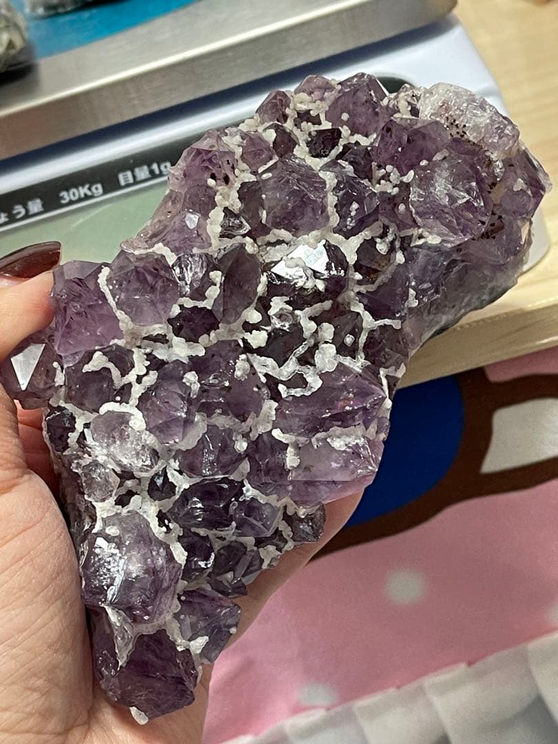 セール^_^ 天然石　原石　アメジストクラスター   3点セット