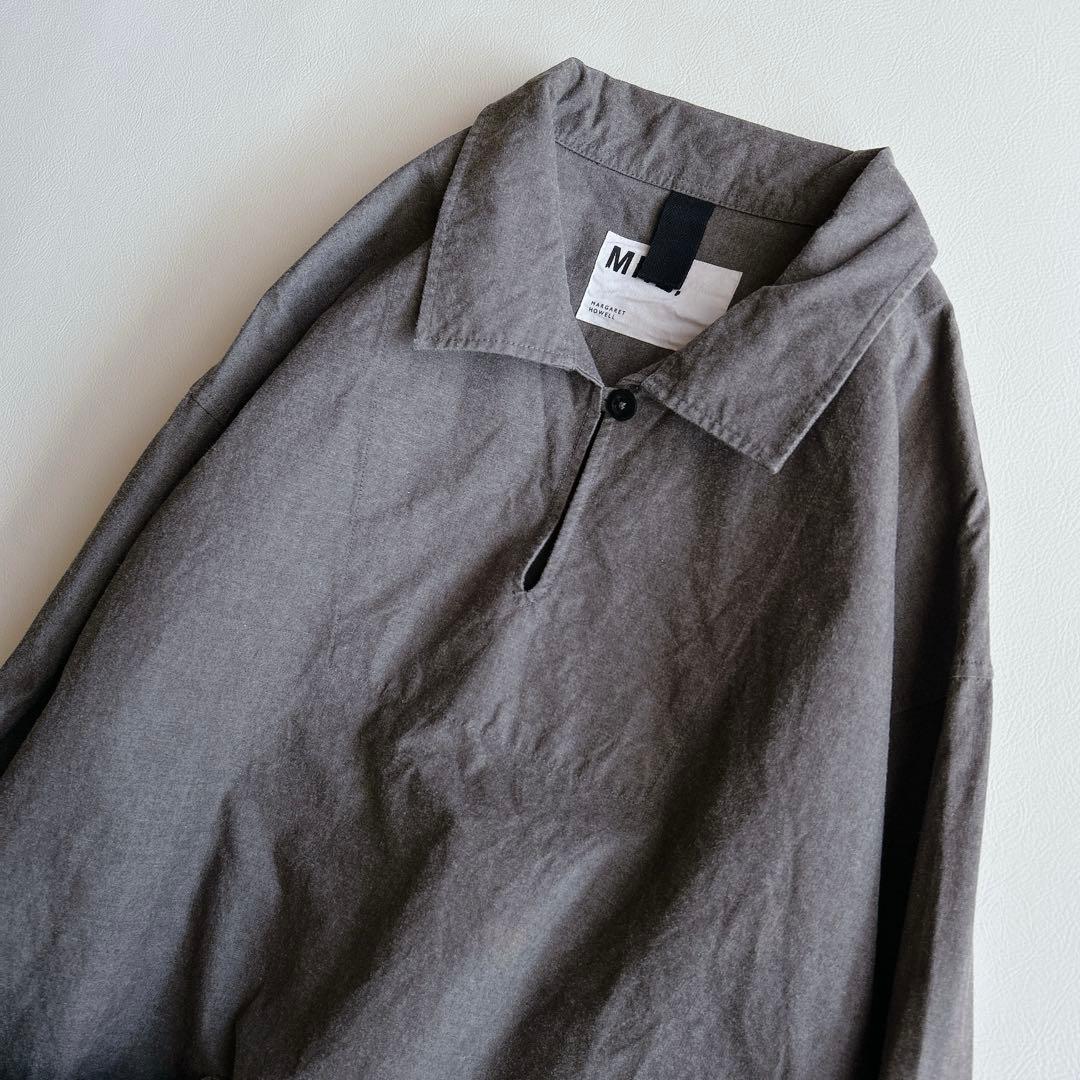 MHL. ⿻ メランジ コットンシャンブレー プルオーバー ルーズ ナチュラル