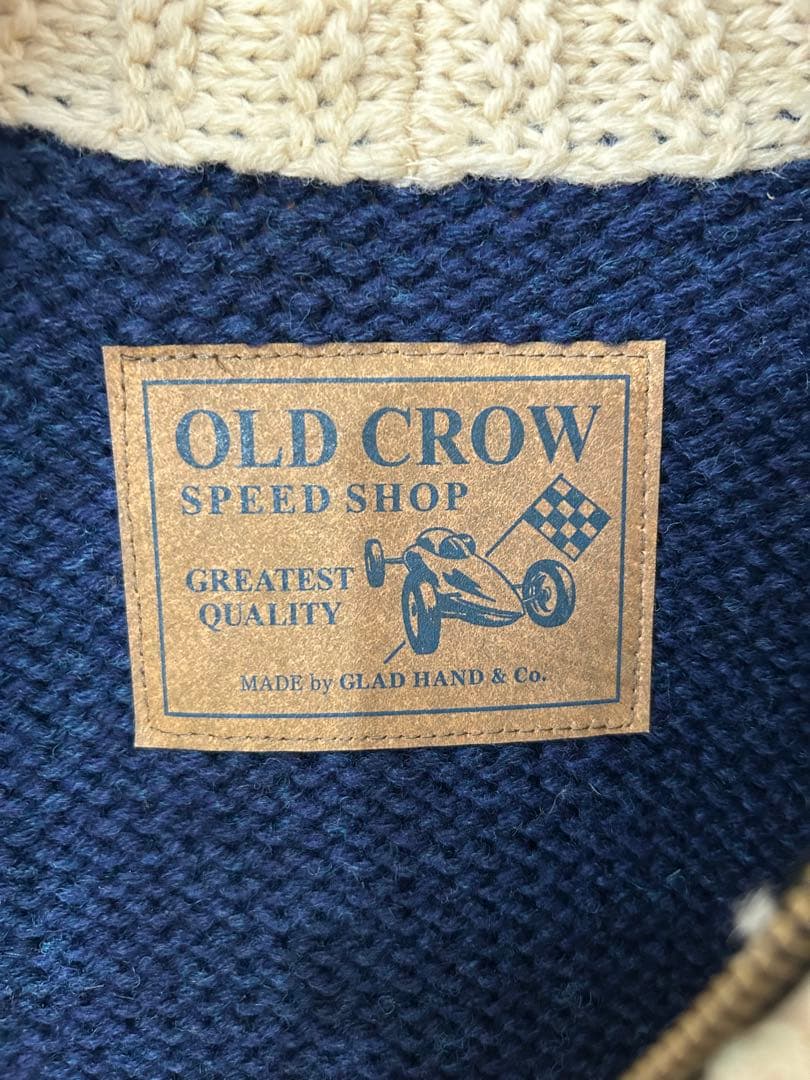 OLD CROW GLAD HAND カウチンニット　L