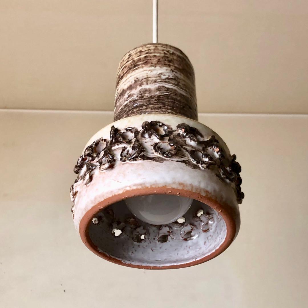 デンマーク　北欧ビンテージ　陶器ペンダントランプ(A)