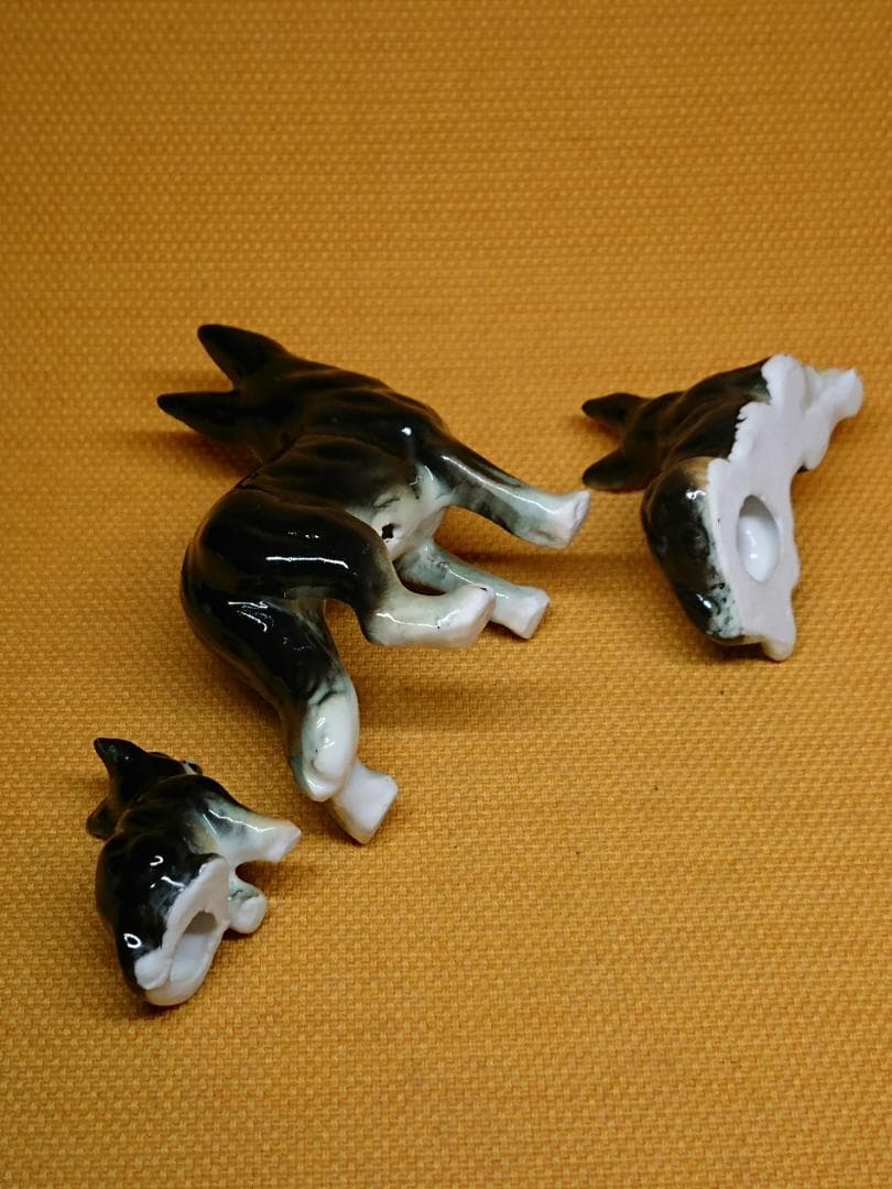 【美品】犬　シェパード　陶器　置物　インテリア　工芸品　美術品　A2790