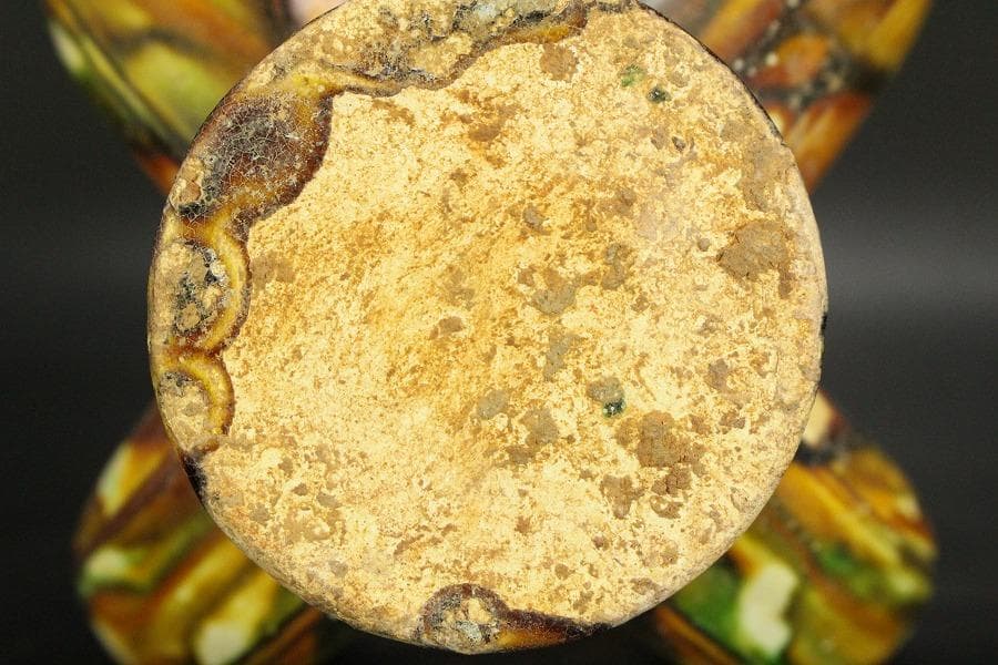 中国美術 唐三彩 双龍耳 鶏頭 瓶 高30cm 希少(LC242)