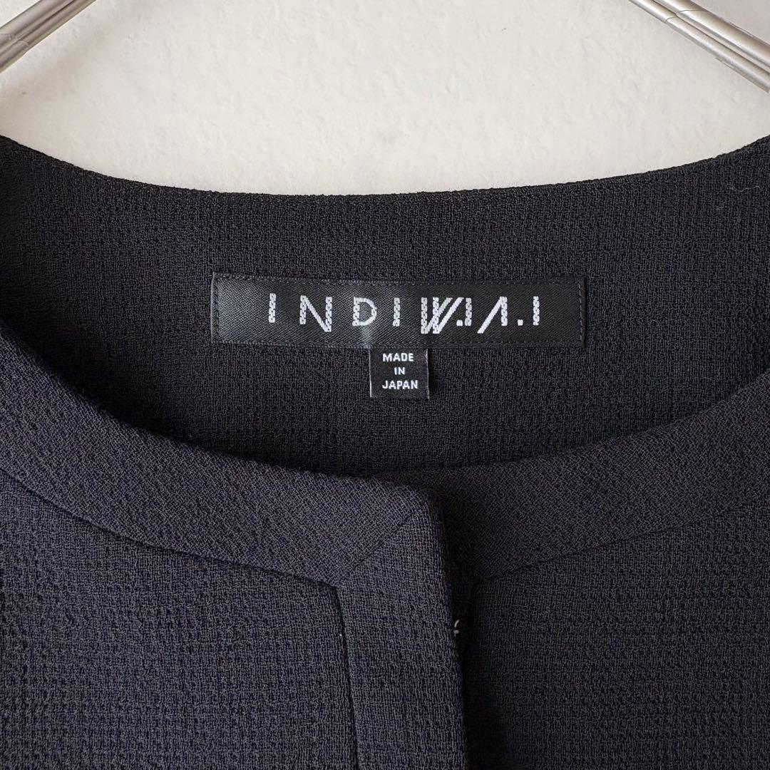 極美品 《INDIVI V.A.I》大きいサイズ ノーカラージャケット 15号