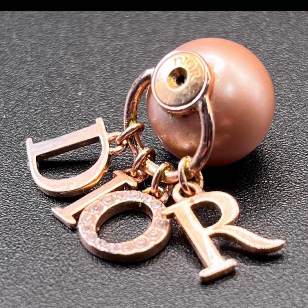 【片耳キャッチのみ】Dior ディオール ロゴ ピアス パール ピンクゴールド