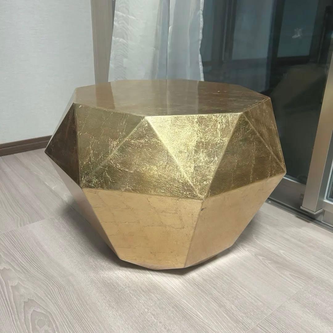 Francfrancダイヤモンド テーブル ゴールド フランフラン 多面 サイド