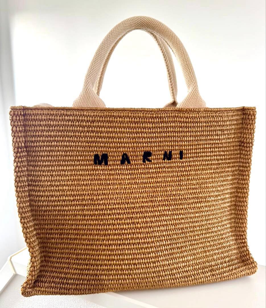 MARNI ナチュラル トートバッグ スモール　かごバッグ