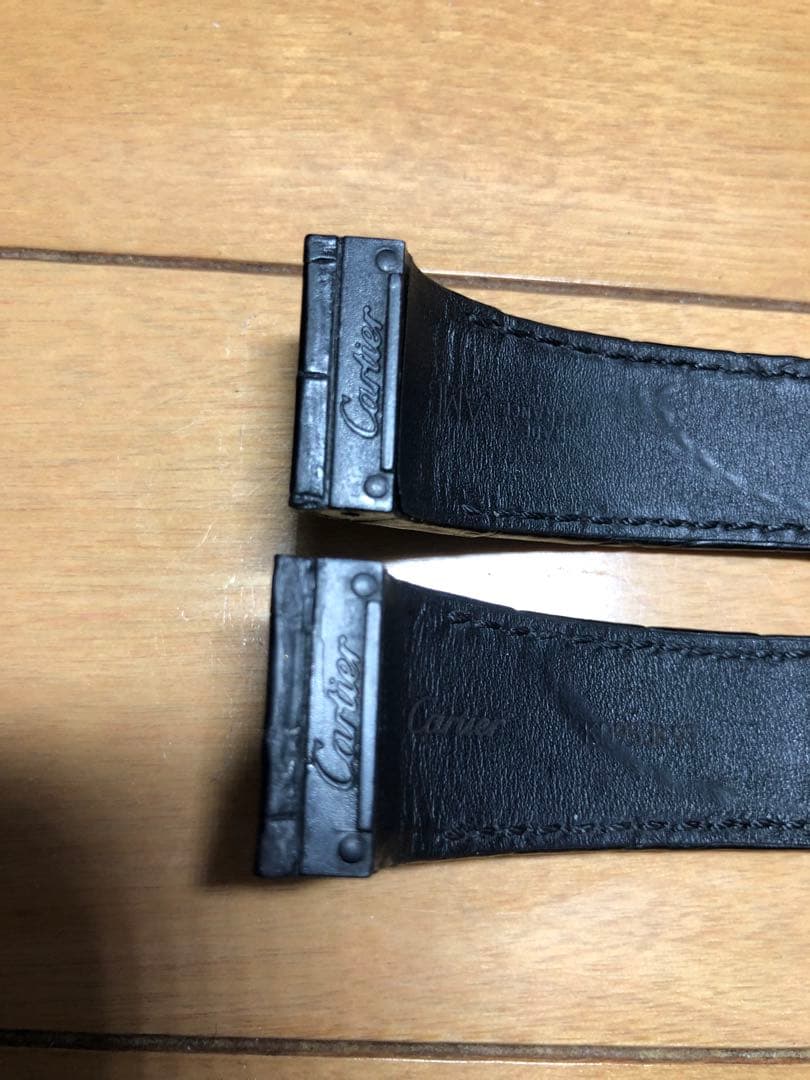 サントス100LM CARTIER 純正革ベルトクロコダイルカルティエ　黒色