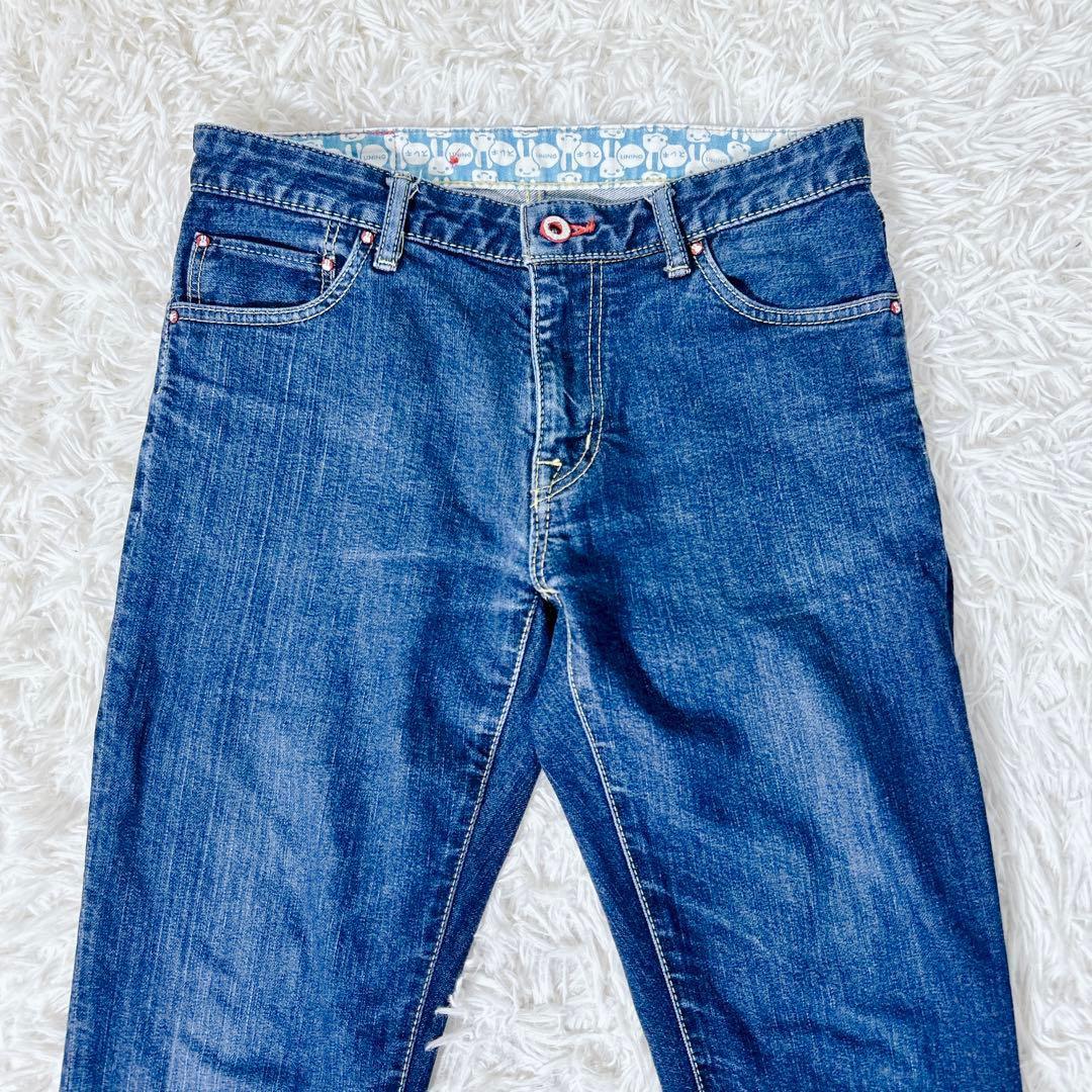 CUNE ジーパン 2連うさぎ デニム 日本製 W32 ストレッチ　伸縮　青　L