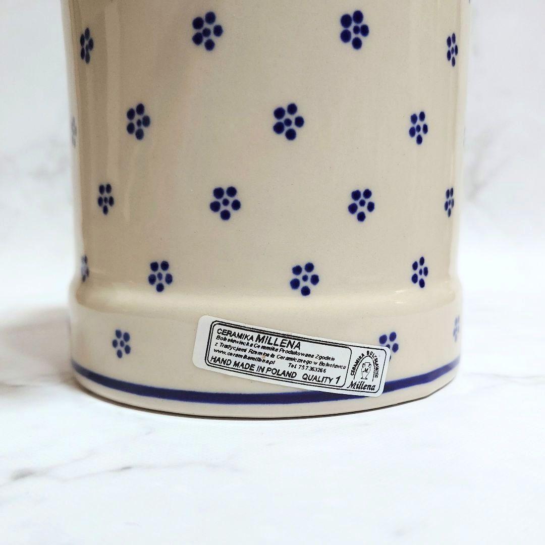 【新品未使用】 ポーリッシュポタリー ミルク缶 大 陶器製