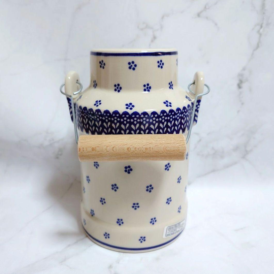 【新品未使用】 ポーリッシュポタリー ミルク缶 大 陶器製