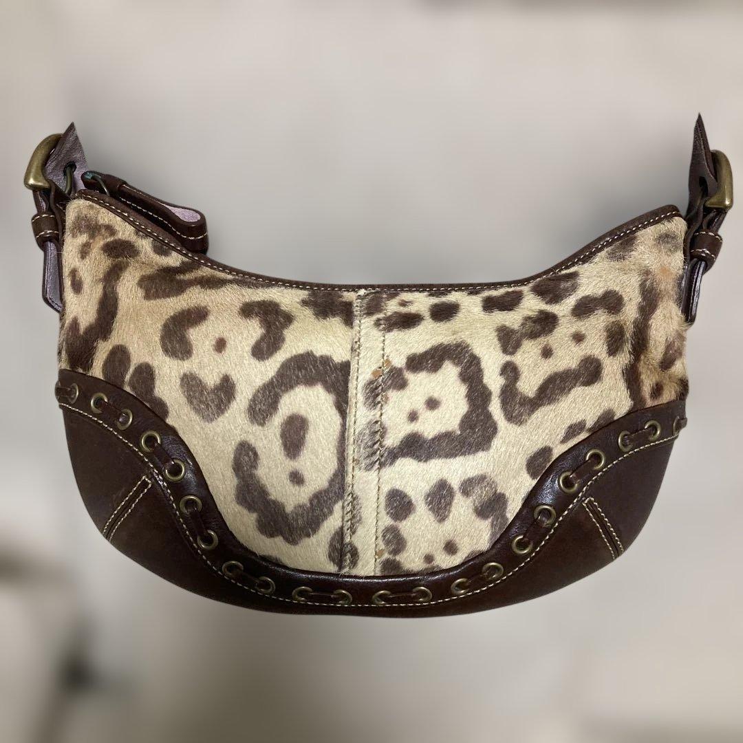 ［希少］COACH コーチ ソーホー レオパード　ハラコワンショルダーバッグ