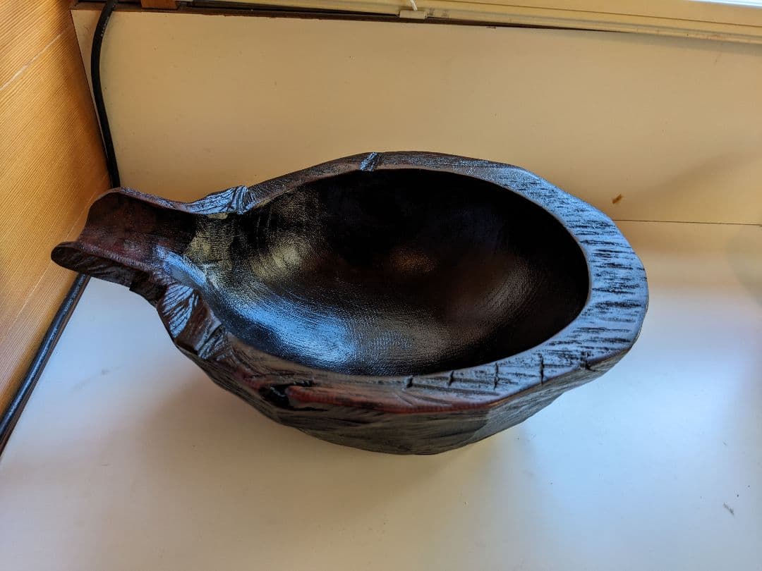 迫力のある片口　手彫り　くり抜き　酒器