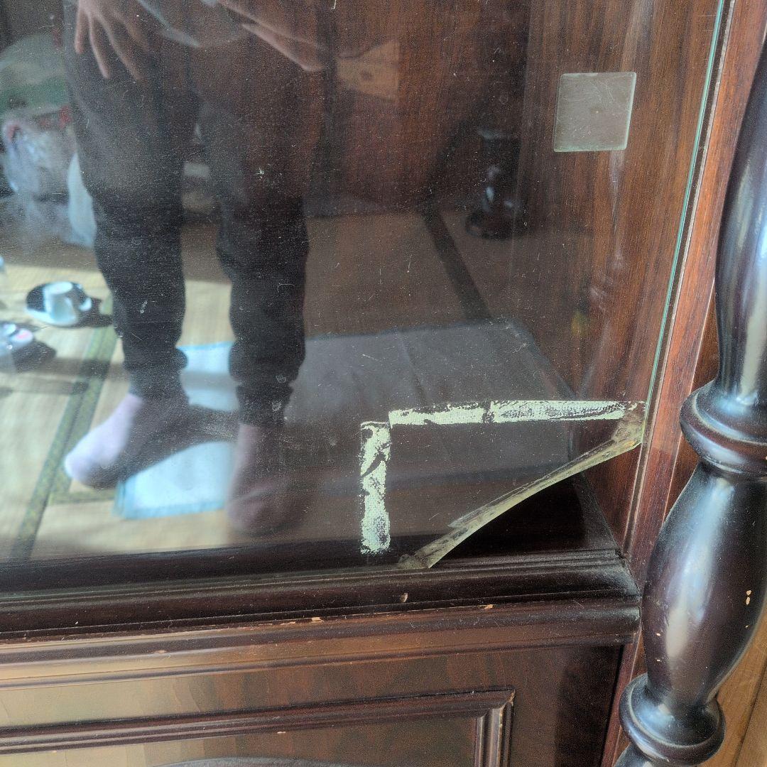 昭和レトロ 食器棚 収納棚 アンティーク 木製　高級　茶棚 茶箪笥　コレクション