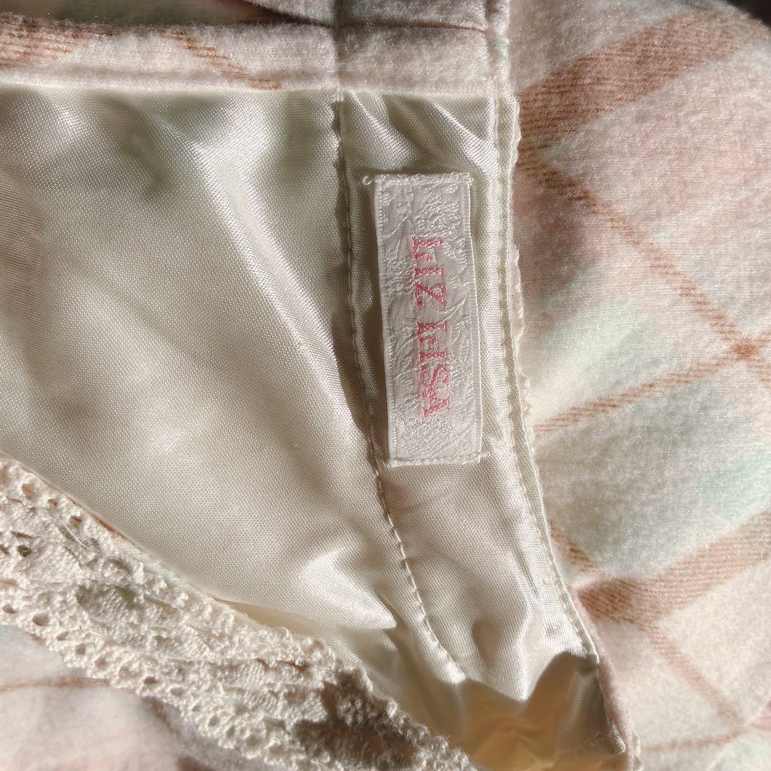 希少 y2k LIZ LISAシャーリングチェック ワンピース 姫カジ 起毛