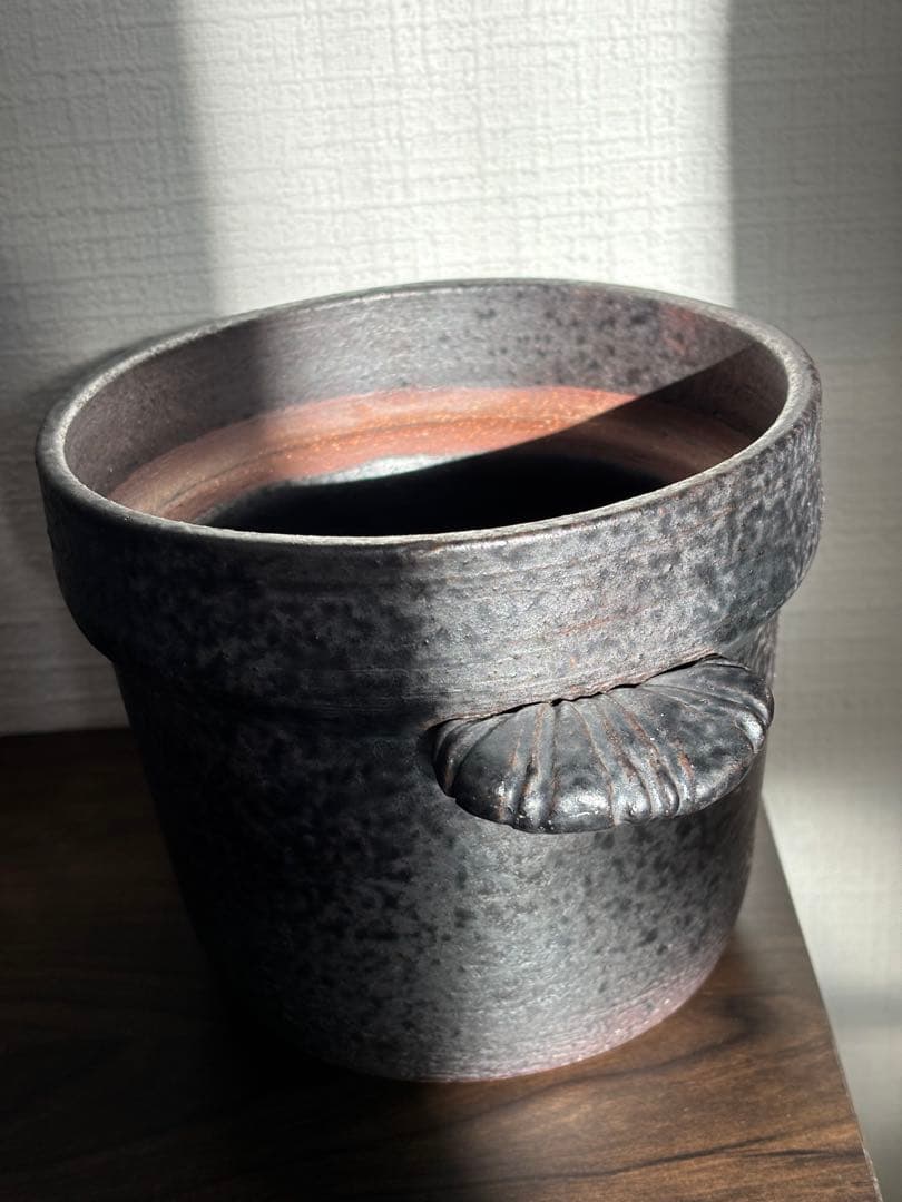 目止めのみ未使用！黒錆☆石渡磨美どんぐり炊飯土鍋1合炊き☆ご飯炊き炊飯鍋作家もの