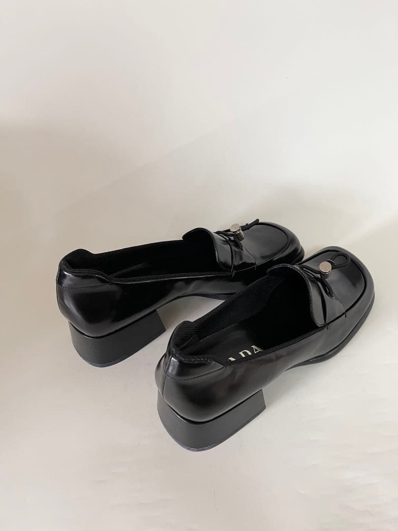 未使用保存品Pradaプラダ ブラックレザー ローファー革靴 パンプス