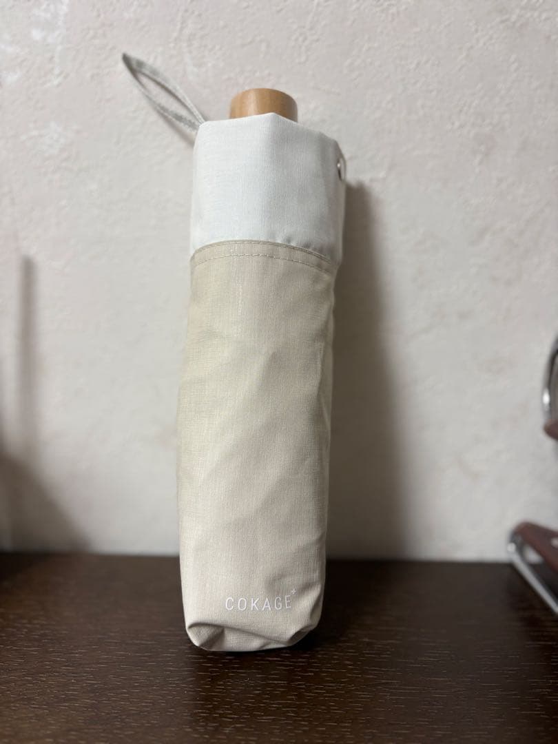 COKAGE + 折りたたみ傘 3段　50cm 晴雨兼用 ベージュ×ホワイト