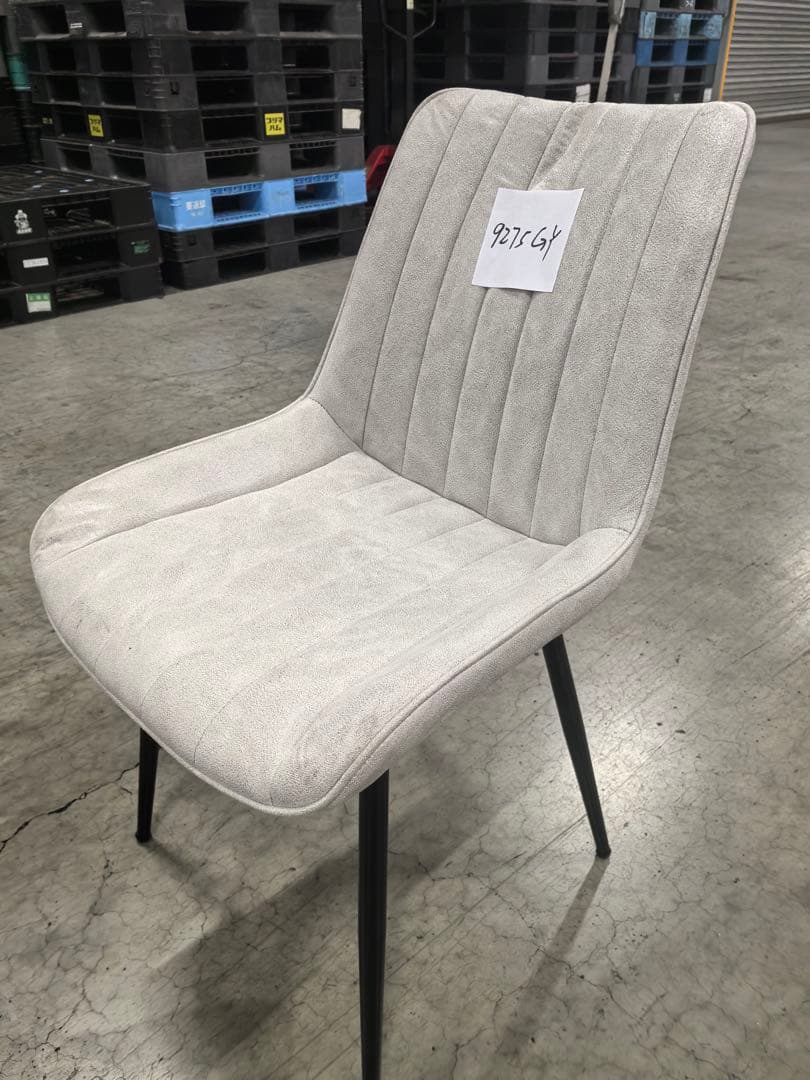 ダイニングチェア　反毛皮　疲れにくい おしゃれ 北欧風薄グレー4脚セット