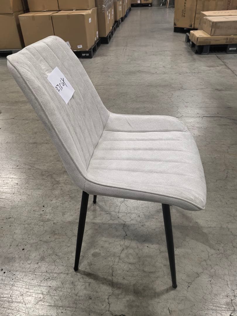 ダイニングチェア　反毛皮　疲れにくい おしゃれ 北欧風薄グレー4脚セット