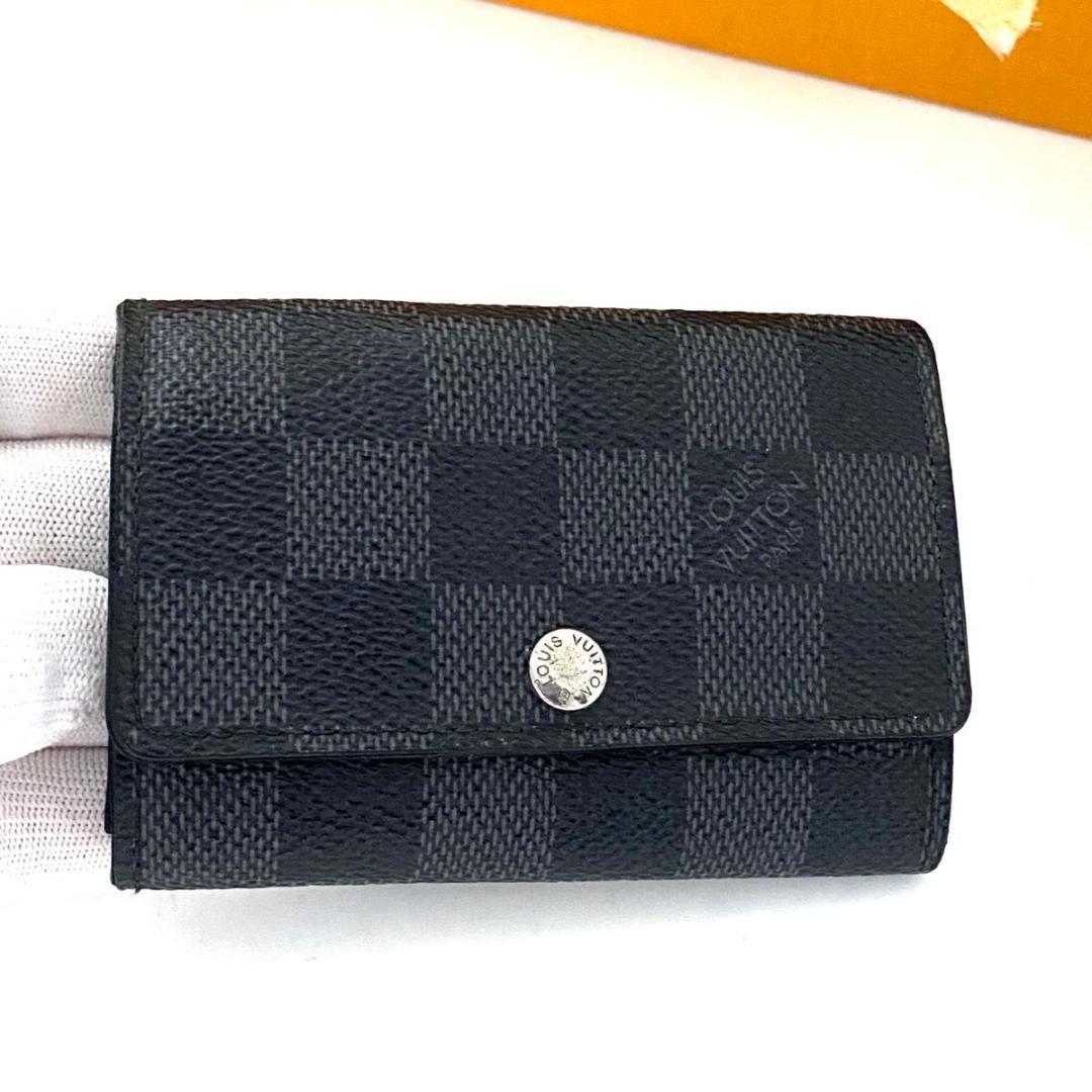 ルイ ヴィトン◎ミュルティクレ6 ダミエ グラフィット キーケース ブラック 黒