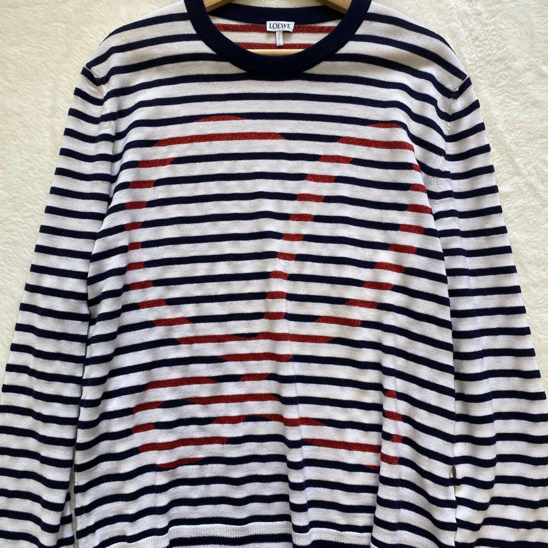 LOEWE ニット セーター ボーダー マリノ アナグラム シャドウロゴ