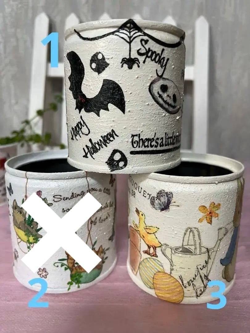 リメ缶Ａ　色々デコパージュ♡ バラ売り1個.400円