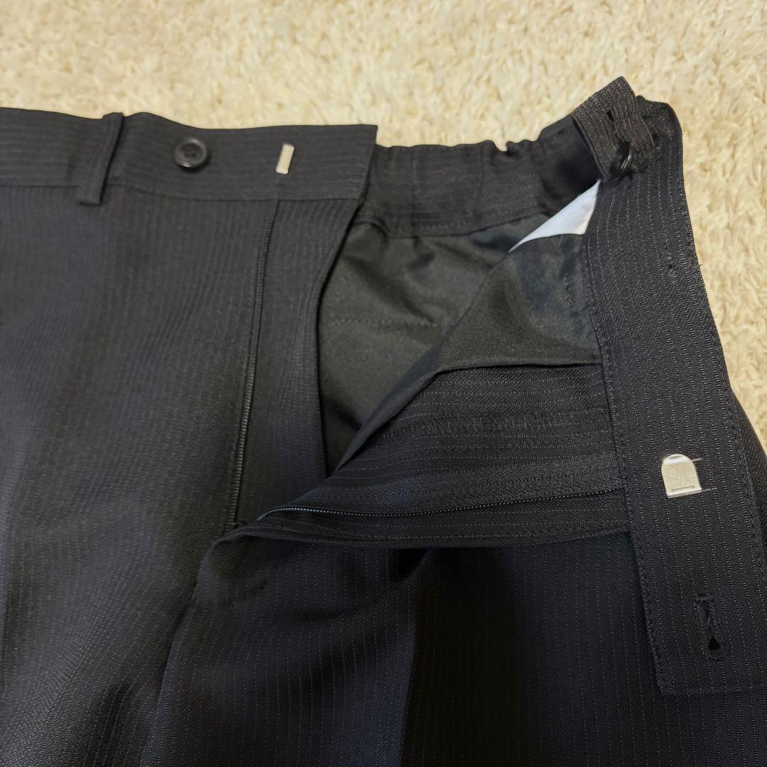 ワンダーファクトリー フォーマルスーツ 150 黒 ストライプ卒業式 入学式