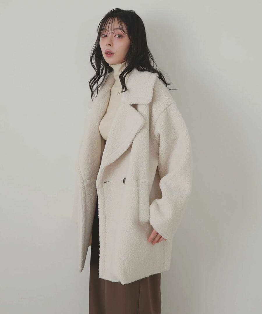 【新品タグ付き】lian テーラードボアミドルコート