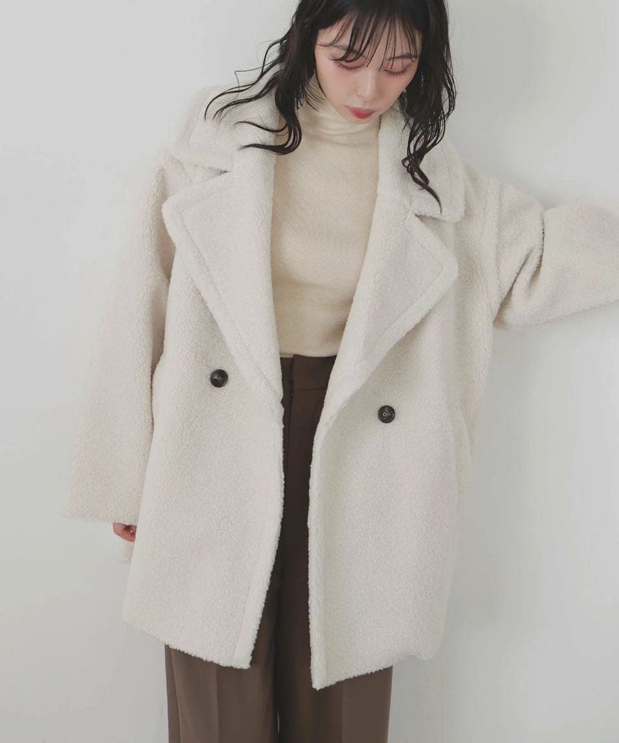 【新品タグ付き】lian テーラードボアミドルコート