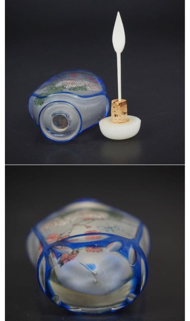 送料無料　色被せガラス手描き内画鼻煙壺　中国古玩