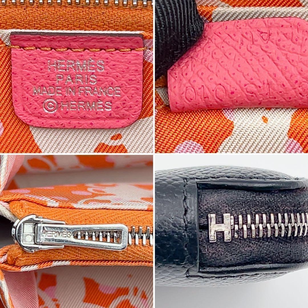 エルメス アザップ シルクイン コンパクト ブラック C刻印 財布 789