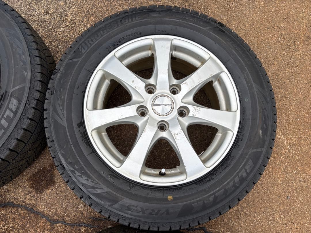 ①195/65R15 スタッドレスタイヤ アルミ付4本 15インチ ブリザック