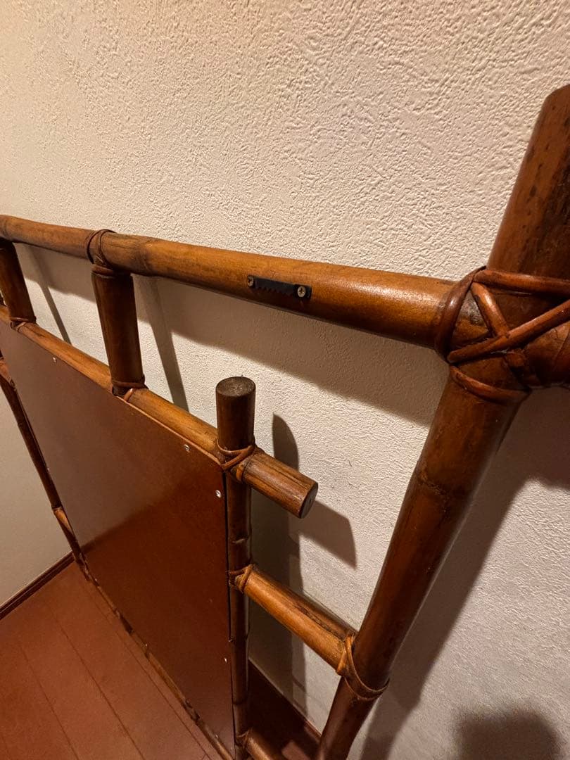 一点物♪アンティーク・バンブーミラー　壁掛け竹製鏡