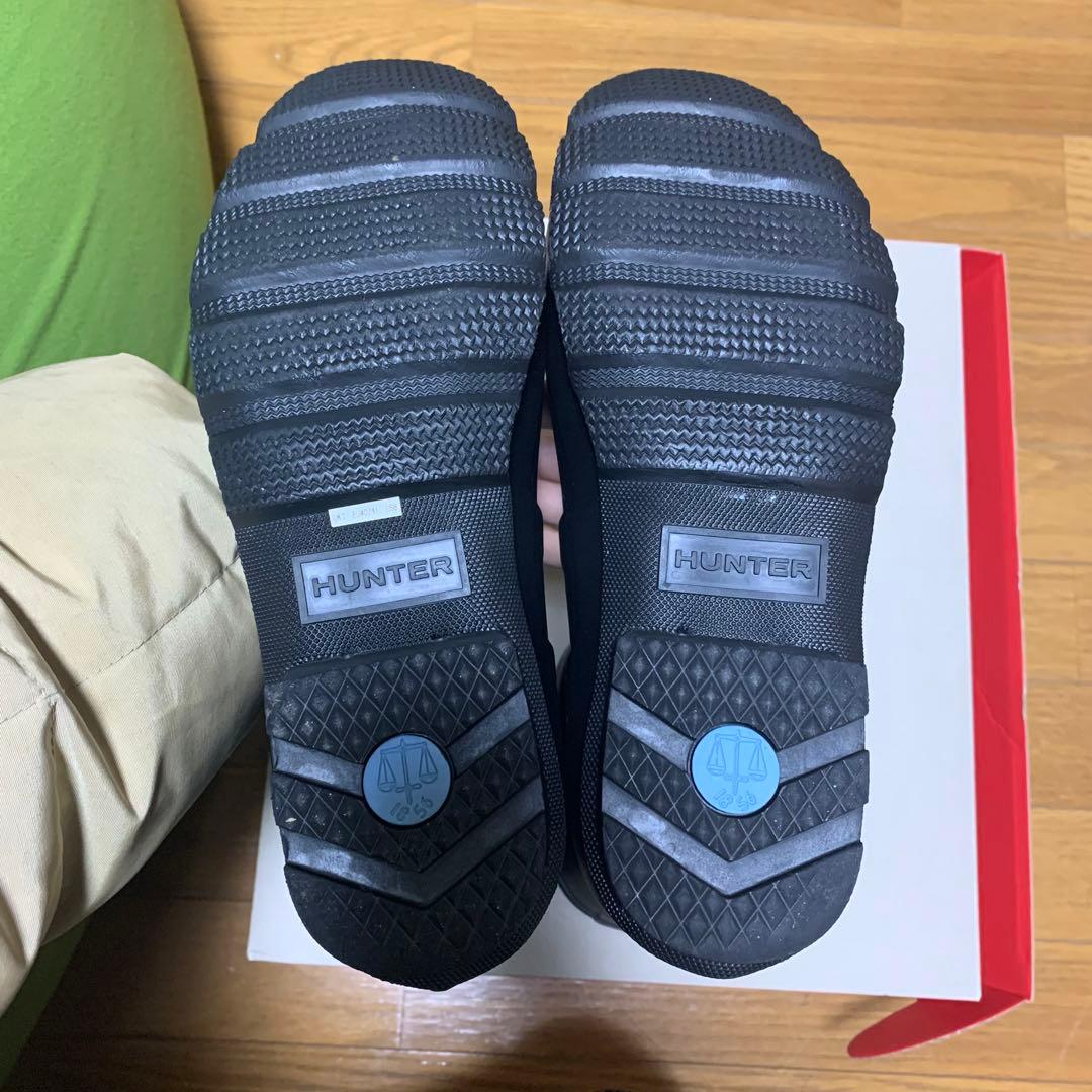 HUNTER ブラックラバー長靴 バックル付き