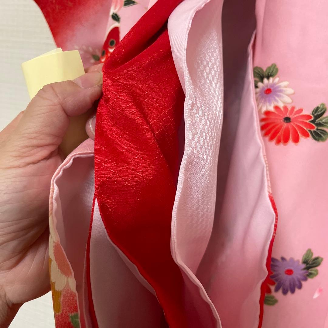 七五三　３歳被布着物　女の子　三歳用　正絹　振袖　長襦袢　被布　セット　宮参り