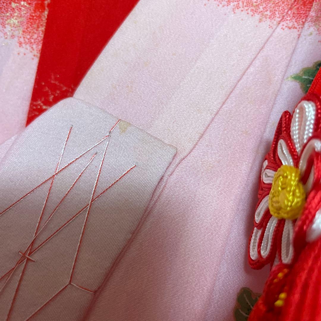 七五三　３歳被布着物　女の子　三歳用　正絹　振袖　長襦袢　被布　セット　宮参り